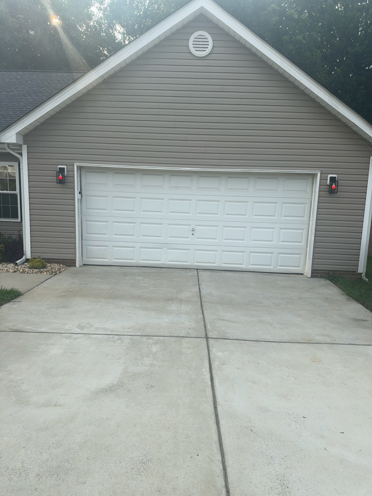 Garage door and driveway
